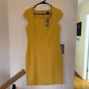 NWT Ann Taylor Yellow Cap Sleeve Mini Dress